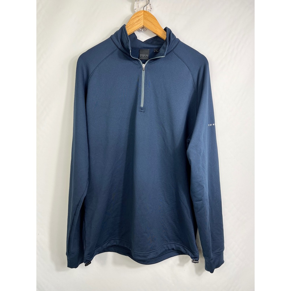 Dunning Golf Mens Large Navy Blue Quarter Zip Pullover Performance Stretch‎ L